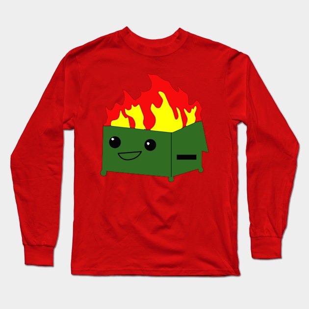 Dumpster Fire Funny - Dumpster Happy Long Sleeve T-Shirt by blacckstoned